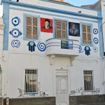 Kolorowe murale na fasadzie domu w centrum Mindelo na wyspie São Vicente