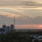 Wieczorna panorama Taszkentu z Hotelu Uzbekistan